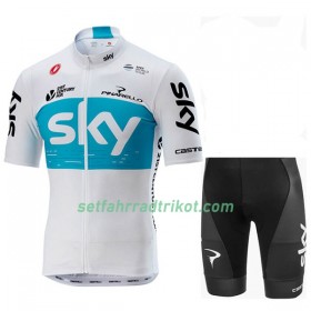 Fahrradbekleidung Radtrikot Kurzarm + Radhose Kurze 2018 Team Sky N001 